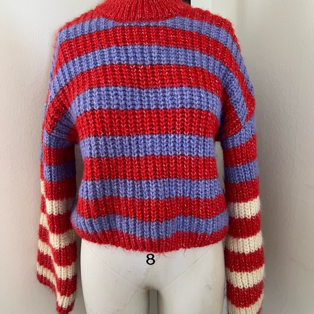 Zara Striped Red and Purple Sweater